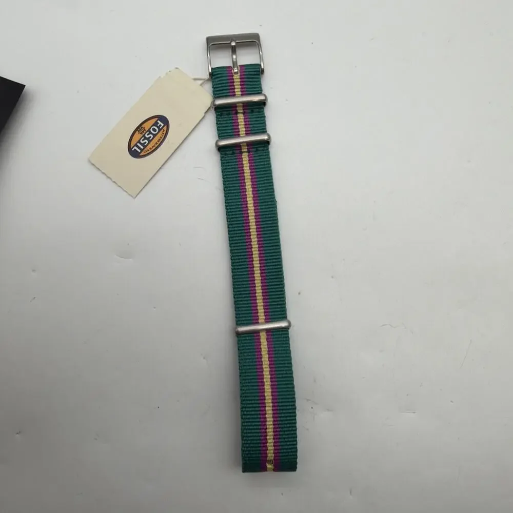 18mm Watch Band Strap Fossil watches Turquoise Pink Yellow Nylon Woven 3 Rings